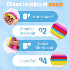 AmoreAngel Crafts 1Big Block Rainbow Pencil Erasers, Large Erasers, Dividable into Small Pieces for Detailing, Sketching, and Office Use