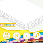10 Pack Foam Sheets Craft 8 x 12 inch, Eva Color Foam Paper for Art Crafts Projects, Classrooms Scrapbook Gift DIY Cutters Card Party Decoration (White)