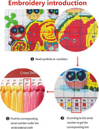 Joyhoor Cross Stitch Kits for Beginners Stamped Cross-Stitch Supplies Needlework preprint Embroidery Kits for Adults DIY Needlepoint Kits Embroidery Patterns 11CT-Rainbow Castle 18x18 inchs
