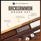Get The Games Out Top Backgammon Set - Classic Board Game Case - Best Strategy & Tip Guide - Available in Small, Medium and Large Sizes (Map, Medium)
