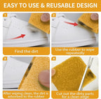 12 Pcs Rubber Cement Eraser - Glue and Residue Eraser Rubber Cement Cleaner for Removing Adhesive & Residues from Paper Plastic and More