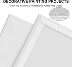 Artkey Canvases for Painting 8x10 Inch 12-Pack, 10 oz Primed 100% Cotton White Blank Canvas Boards for Painting, Art Supplies Paint Canvas Panels for Acrylic Oil Watercolor Tempera Paints