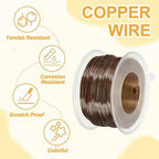 uxcell 18 Gauge / 1mm Anodized Aluminum Wire for Jewelry Craft Making, 102 Feet Bendable Flexible Wire for DIY Home Decor Gardening Sculpture, Bronze