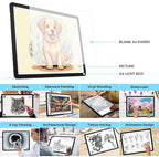 Heanolier A3 Artist tracing Light Box Copy Table,(18.2" L x 13.4" W) Super Bright Magnetic Light Pad with Side Buttons,USB-C Power Dimmerable Light Board for Diamond Painting,Tattoo Drawing,Sketching