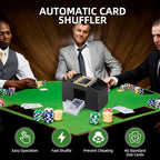 Automatic Card Shuffler 1/2/4/6 Decks,Battery Operated Electric Playing Card Shuffler for UNO,Casino Card Game,Poker,Phase 10,Blackjack,Texas Hold'em,Home Card Games