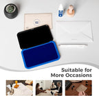 Large Stamp Pad - 3.50"x 6.25", Magnetic Lid, Premium Quality Felt Stamp Pad (Blue)