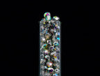 1.8 oz (50g, Approx. 600pcs) of Faceted Fire Polished Pressed Czech Glass Beads 4mm (0.16in), Crystal Vitrail 00030-28101 BCV