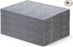 15" x 20" Heavyweight Oil and Water Absorbing Pads,Gray Absorbing Heavy Weight Oil and Water Absorbent Mat Pad 30Pads(Gray)