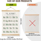 Alphabet and Numbers Wall Chart Set of 2 ,Kids Educational Posters,ABC and 1-20 Number Learning Banners for Toddlers, Preschool Classroom, Homeschool, Nursery, Playroom Decor 14 x 18.5 Inch(Green)