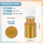 uxcell 10g/0.35oz Cosmetic Grade Mica Powder, 600 Mesh Mica Powder Natural Resin Epoxy Pigment Powders for Casting Resin, Candle Dye, DIY Nail Polish and Lip Gloss, Ochre