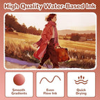 Guangna 12 Red Brown Series Acrylic Paint Markers Set, Brush Tip Acrylic Paint Pens for Rock Painting, Wood, Glass, Paper, Coloring Book, Ceramic, Canvas, DIY Crafts, Water-Based Ink