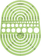 Pacific Arc Circles Radius Master Template Guide, from 1/2 Inch to 3 3/4 Inch Radius and 36 Perfect Circles from 3/64 to 1 Inches