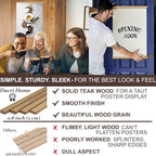 DACRI HOME 48" Sturdy Magnetic Poster Hanger Frame - Teak Wood Poster Frame, Strong Magnets for Safe Hanging Maps Pictures Print Scroll Wall Art (48 Inch, Natural Wood)