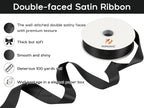 HUIHUANG Black Satin Ribbon 1-1/2 inch x 100 Yards Double-Faced Satin Ribbon for Flower Bouquet, Gift Wrapping, Eternal Roses, DIY Crafts, Bridal Shower Wedding Decor