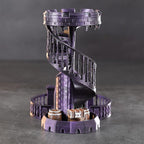 AUSPDICE Dice Tower Castle Retro DND Dice Rolling Tower and Tray for Dungeons and Dragons RPG Tabletop Games (Metallic Purple Color)