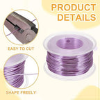 uxcell 18 Gauge / 1mm Anodized Aluminum Wire for Jewelry Craft Making, 102 Feet Bendable Flexible Wire for DIY Home Decor Gardening Sculpture, Light Purple