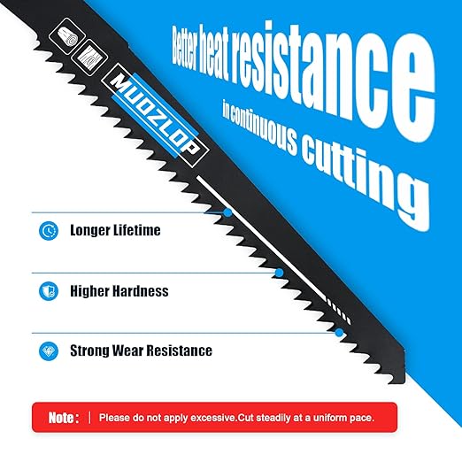 25 Park 12 inch Reciprocating Saw Blades Set,5 TPI High Carbon Saw Blades, Woodcutting Saw Blades with Organizer Case (25, 5TPI/300mm)