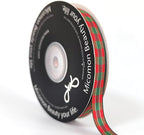 Micomon X'Mas Gingham Ribbon Green Red Metallic Gingham Ribbon 25 Yards Each Roll 100% Polyester (3/8",RedGreenGold)