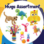 FUNZBO Arts and Crafts Supplies for Kids - Crafts Kits with Pipe Cleaners, Construction Paper, Pom poms, Googly Eyes, Crafts for Kids Ages 4-8, School Craft Projects,4 6 8 Birathday Gifts for Girls