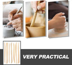 VILLCASE 30pcs Wooden Clay Carving Modeling Tools Kit, Double-Ended Clay Sculpture Tools, Polymer Pottery Dough Modeling Ceramic Tools for Cutting Shaping