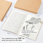 feela 8 Pack Unlined Kraft Paper Notebooks, Blank Journal Note Pad for Drawing Writing, Small Sketchbook Travel Journal Bulk for Women Kids Students Office School Supplies, A5, 60 Pages, 8.3” X 5.5”