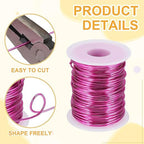 uxcell 16 Gauge / 1.5mm Anodized Aluminum Wire for Jewelry Craft Making, 102 Feet Bendable Flexible Wire for DIY Home Decor Gardening Sculpture, Rose Red