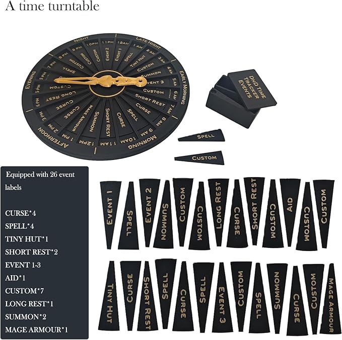 DND Initiative Tracker,DNDs Status and Time Tracking Clock, A Convenient Way to Track The Time and Status Effects of DND 24 Hours A Day.