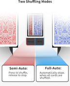 Automatic Card Shuffler Machine for 1–2 Decks, USB-C Rechargeable, Heavy Duty, Low Noise, Portable – Works with UNO, Phase 10, Skip-Bo, Blackjack, Standard Playing Cards & More