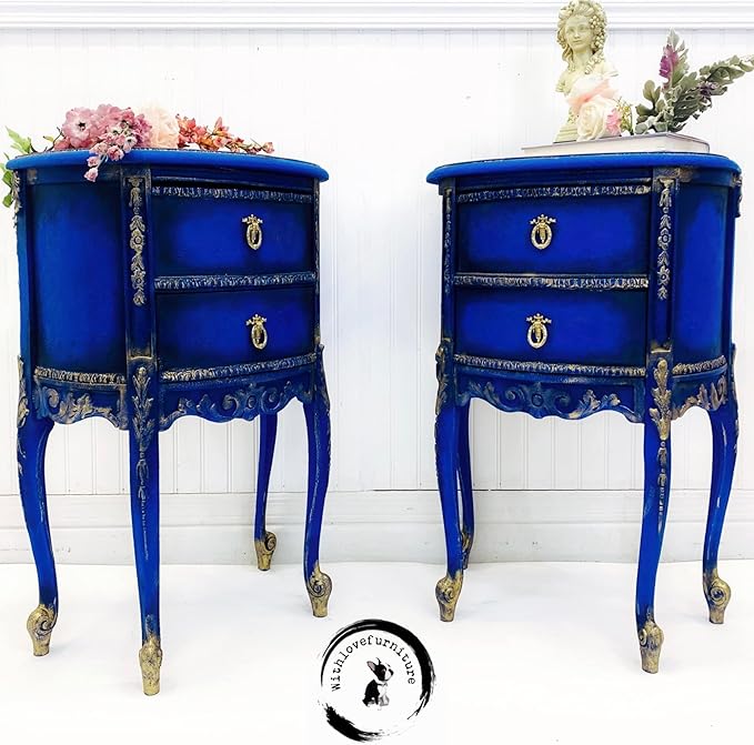 Dixie Belle Paint Company Chalk Finish Furniture Paint - Cobalt Blue (8oz) - Matte Vibrant Blue Chic Chalk Mineral DIY Furniture Paint