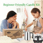 SAEUYVB Candle Making Kit with Wax Melter, Candle Wax for Candle Making - DIY Candle Making Supplies, Including 2lbs Soy Wax Flakes, Melting Pot, Electric Stove,Candle Kit for Adults, Beginnner