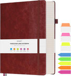 College Ruled Notebook, Large A4 Hardcover Leather Journal, 312 Numbered Pages Writing Journal, 100gsm No Bleed Paper, Lined Journal Notebook for Women Men School Office, 8.5''×11'', Burgundy