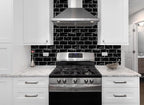 100 Pieces Peel and Stick Backsplash for Kitchen, 3" x 6" PVC Subway Tile Upgraded Nero Marquina with White Grout Backsplash Stick on Tile Elevate Kitchen, Bathroom, Fireplace,RV