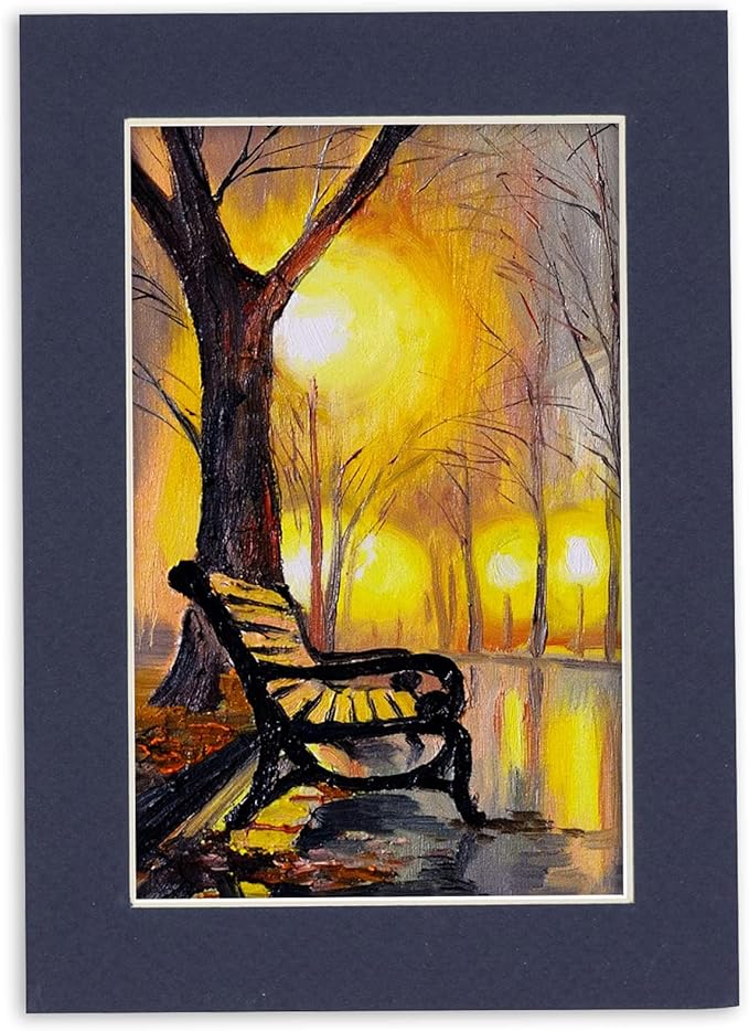 5x7 Mat for 8.5x11 Frame - Precut Mat Board Acid-Free Navy 5x7 Photo Matte Made to Fit a 8.5x11 Picture Frame, Premium Matboard for Family Photos, Show Kits, Art, Picture Framing, Pack of 10 Mats