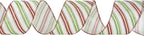 MEEDEE Red and Green Diagonal Striped Ribbon 2.5 Inch White Satin with Lime Green and Red Glitter Wired Ribbon for Christmas Tree, Garlands, Wreaths, Topper Bow (10 Yards)