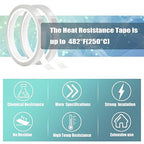 2 Rolls 10mm x33m(108ft) Clear Heat Tape,Transparent High Temperature Heat Resistant Tape,Heat Transfer Tape for Heat Press and Sublimation,Heat Transfer Vinyl,No Residue