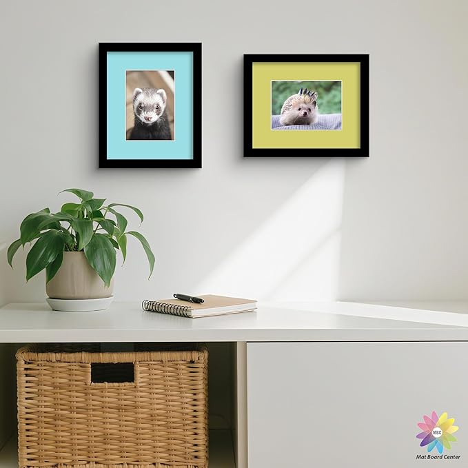 Mat Board Center, Pack of 20, 8x10 Mixed Colors White Core Picture Mats Mattes Matting for 5x7 Photo