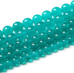 120PCS 6mm Natural Stone Beads Blue Amazonite Jade Stone Round Loose Beads for Jewelry Making DIY Bracelet Necklace 32" 2 Strands