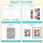 Phinus 8 Pack Picture Mats for Frames, Acid Free 11x14 Matted to 8x10, Picture Frame Mats for Pictures, Watercolor, Artwork and Prints (White)