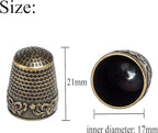 J.CARP 4Pcs Sewing Thimble, Copper Color Sewing Thimble Finger Protector, Finger Shield Fingertip Thimble Sewing Quilting Craft, Accessories DIY Sewing Tools