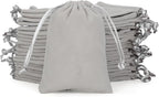 Velvet Drawstring Jewelry Bag, 50Pcs Grey Coin Pouch, 3x4 Dice Bag, for Wrapping Halloween Party Favors or Gifts for Friends, Small Bussiness, Palm Crosses, Necklaces, Bracelet