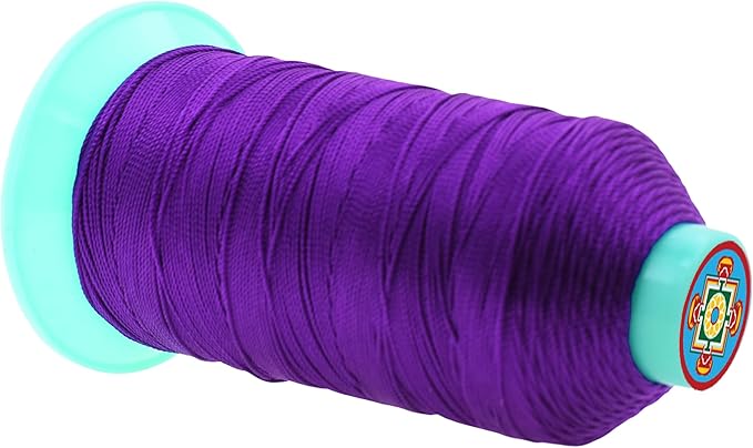 Mandala Crafts Bonded Nylon Thread True Purple Heavy Duty Sewing Threads - 415 YDs Size 346 210D T350 Tex 350 Thread for Leather Jeans Weaving Outdoor Marine Upholstery Threads