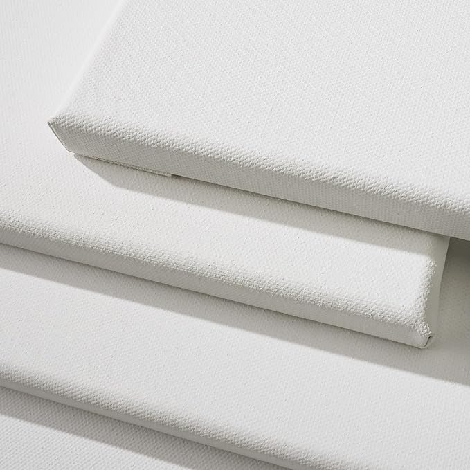 PHOENIX 6x8 Inch 6 Pack Artist Canvas - Small Stretched Canvases for Painting - 3/4 Inch Profile, 100% Cotton 11 Oz. Gesso Primed White Blank Professional Canvas Oil & Acrylic Paints