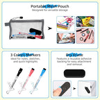 AGM Portable White Board Dry Erase Notebook, 12" x 9" Double Sided Folding Whiteboards with 3 Pens, Small Travel Dry Erase Board Skin-Friendly Material for Study, Meeting, Planning, Brown