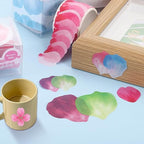 uxcell 2 Rolls Petal Washi Tape, 80 Pieces Floral Decorative Tape Colored Masking Tapes Crafting Supplies for DIY Crafts, Gift Wrapping, Scrapbook, Party Decorations, Large Orange
