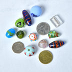 1/2 LB Bag of Assorted Glass Beads for Jewelry Making, Lampwork Murano Bead Mix for Bracelets and Necklaces, Crafting Beads Supplies Kit, Large & Small Beads