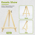 CONDA 6 Pack A-Frame Wood Easels, Tabletop Easels for Painting, Canvases, Display, and Party, Easel Stand for Students, Artists and Beginners, Brown