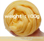 3.53oz Wool Roving Yarn, Wool Felting Supplies, Pure Wool, Chunky Yarn, Spinning Wool Roving for Needle Felting Wet Felting DIY Hand Spinning (Yellow)