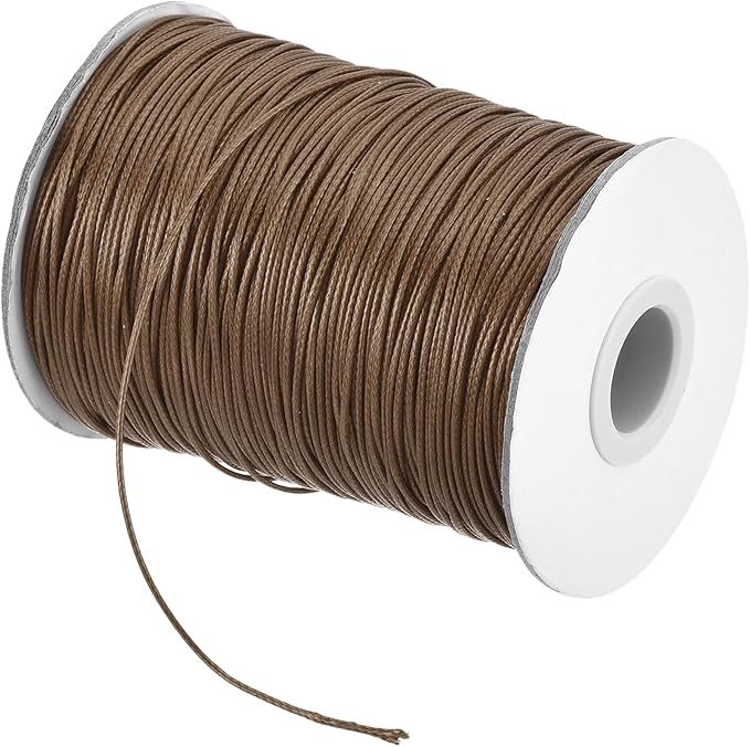 MECCANIXITY Waxed Cord 1.2mm Waxed Polyester Cord 175 Yard Wax String for Bracelet Making,Necklaces, Beading,Jewelry Making and DIY Crafts(Dark Brown)