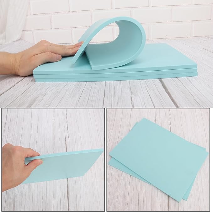 4 Pcs 8.5"x11" Rubber Carving Blocks, A4 Linoleum Blocks, Stamp Carving Blocks for Printmaking, Linocut Artists, Crafts and More,(Blue) by KUKLIPJIM.