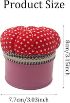 pson Pumpkin Shaped Pin Cushion with Storage Box, Cute Sewing Needle Holder for Quilting, DIY Crafts, Needlework, Sewing(Red with Spotted)